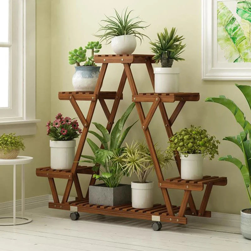 wooden triangular Plant Shelf