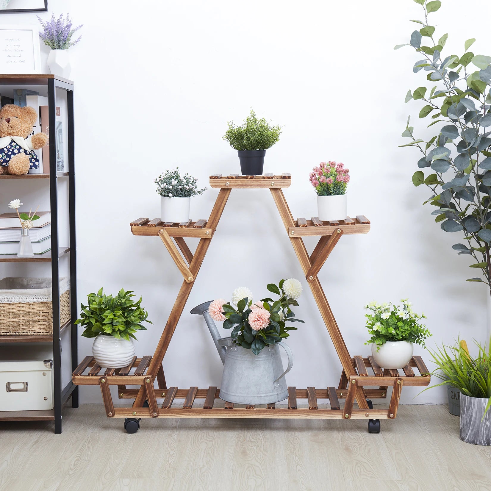 wooden triangular Plant Shelf