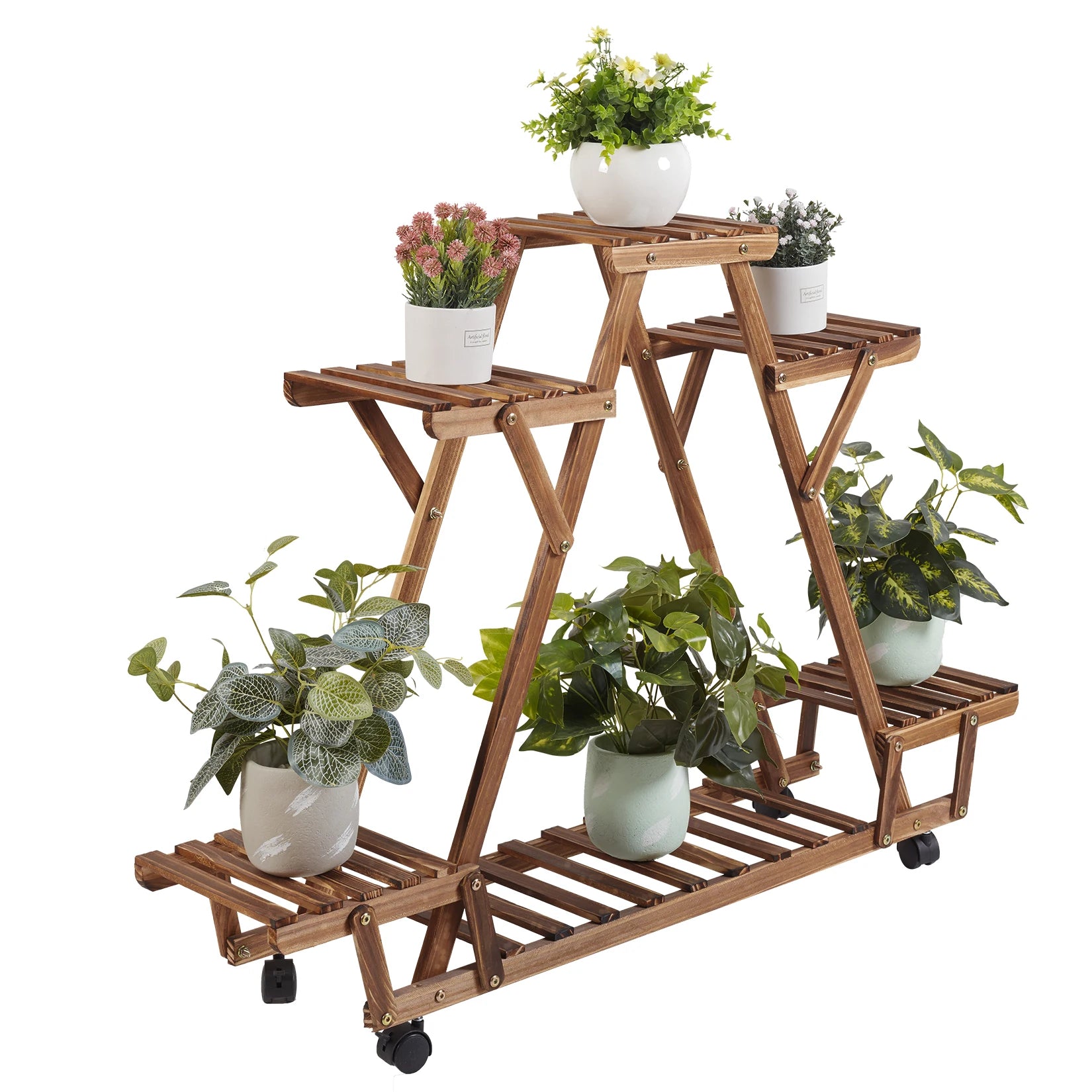 wooden triangular Plant Shelf