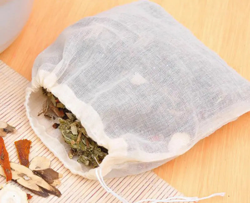New Cotton Muslin Drawstring Bags for Soap Herbs Tea