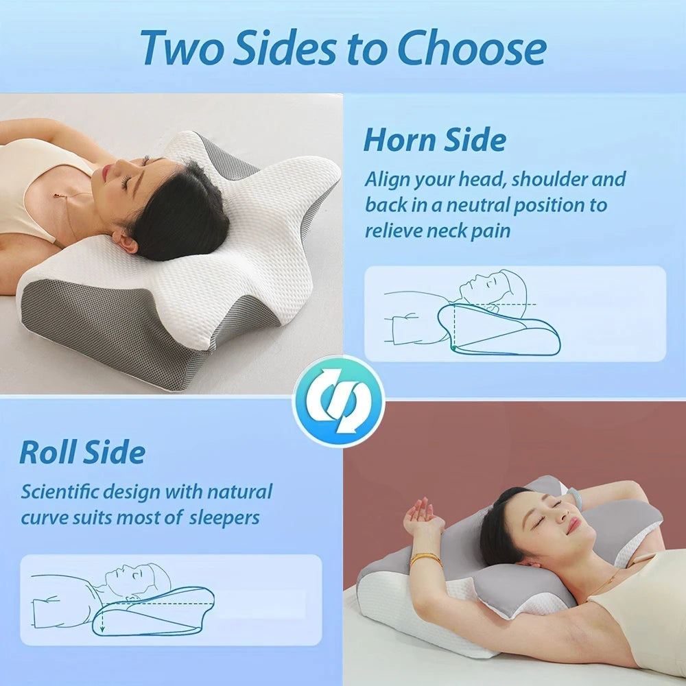 Butterfly Sleep Memory Neck Pillow