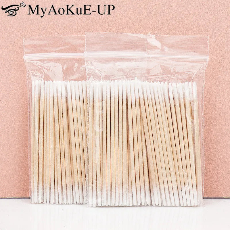 Wood Double Head Cotton Swab