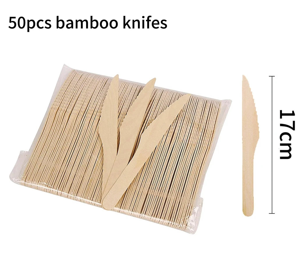 Natural Disposable Bamboo Tableware Set