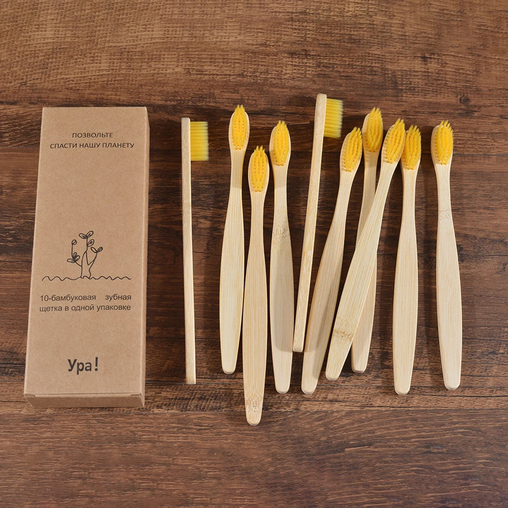 Bamboo Toothbrush - 10 Piece