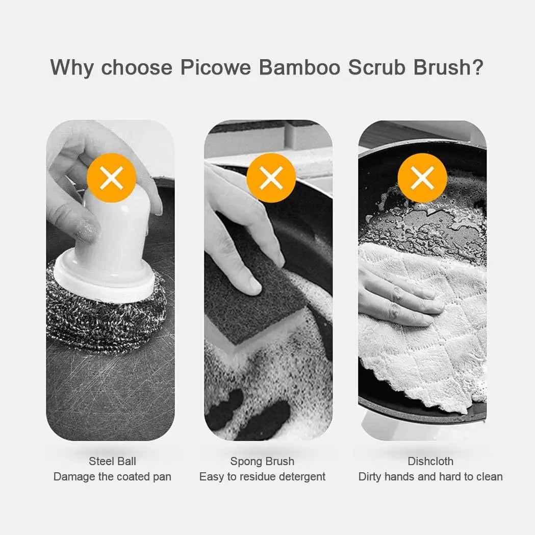2pcs Bamboo Dish Scrub