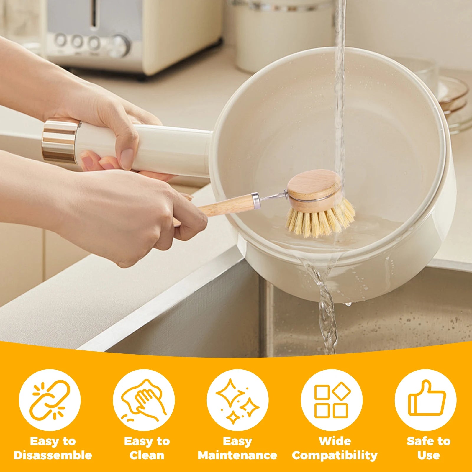 Bamboo Dish Brush Set