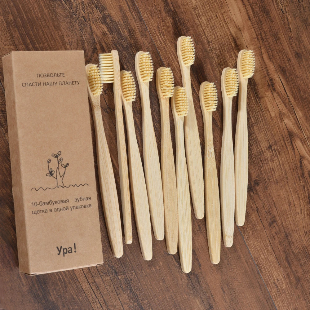 Bamboo Toothbrush - 10 Piece