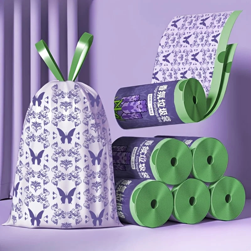 50pcs Large Capacity Lavender Drawstring Trash Bags