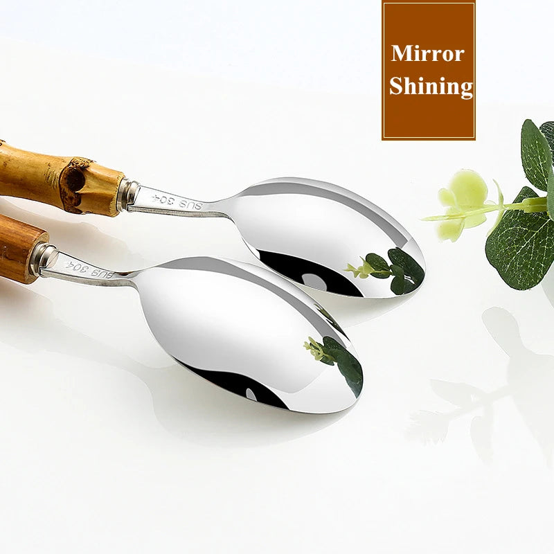 Stainless Steel Bamboo Cutlery Set