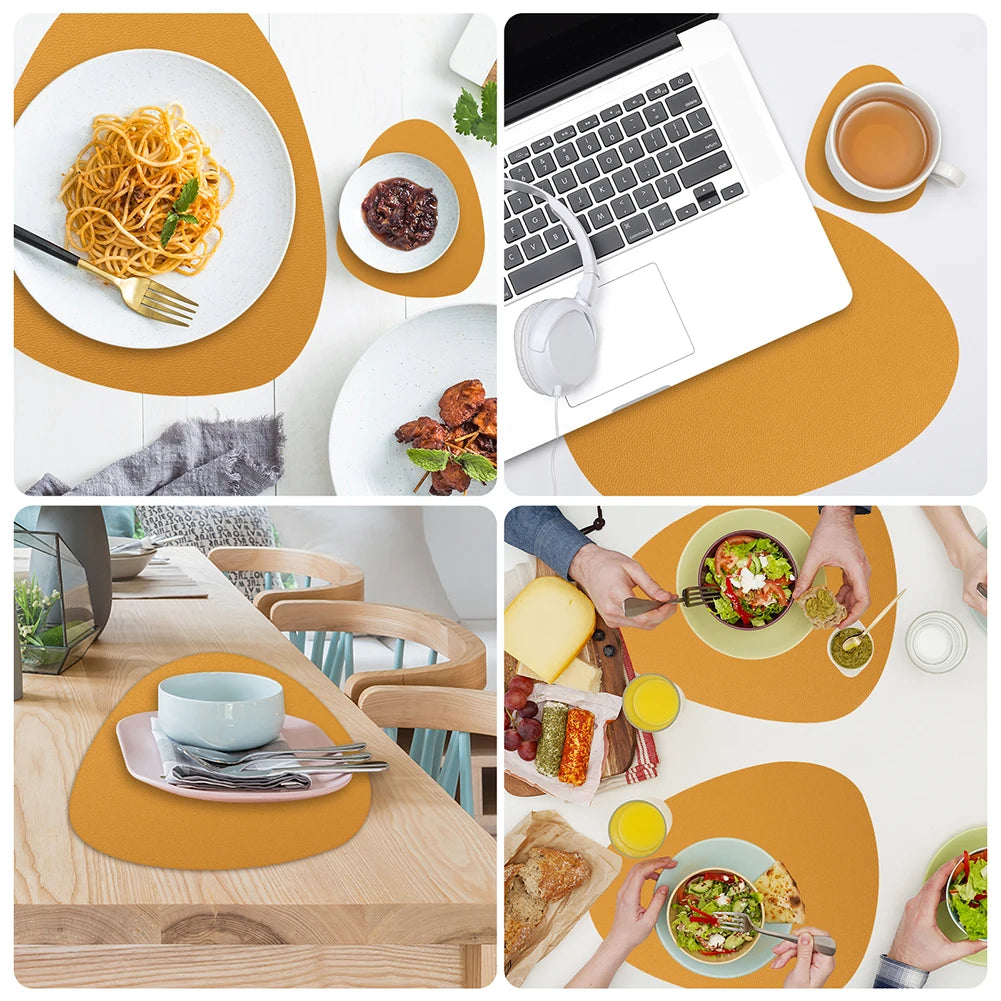 Leather Placemat & Coaster Set