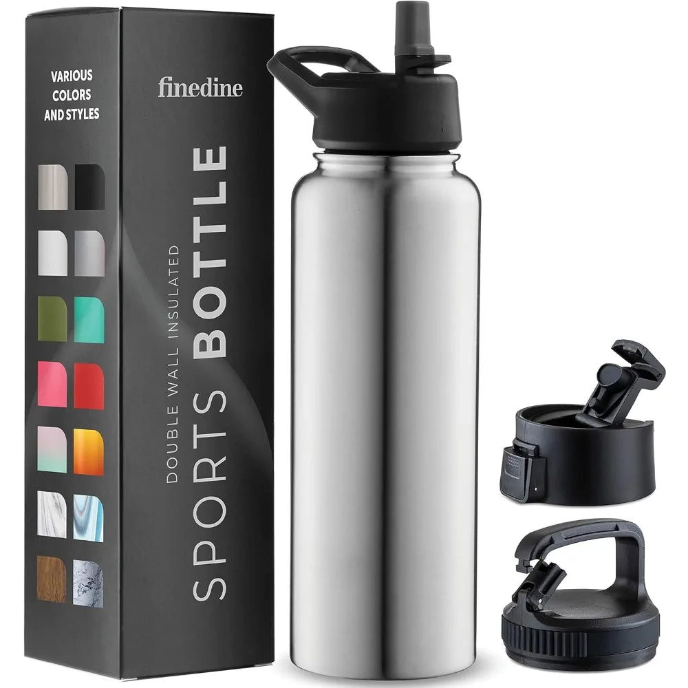 Stainless Steel Water Bottle with Straw Lid Wide