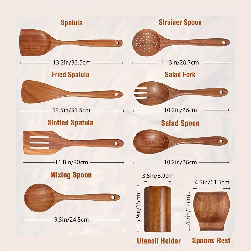 Natural Wooden Spoons set