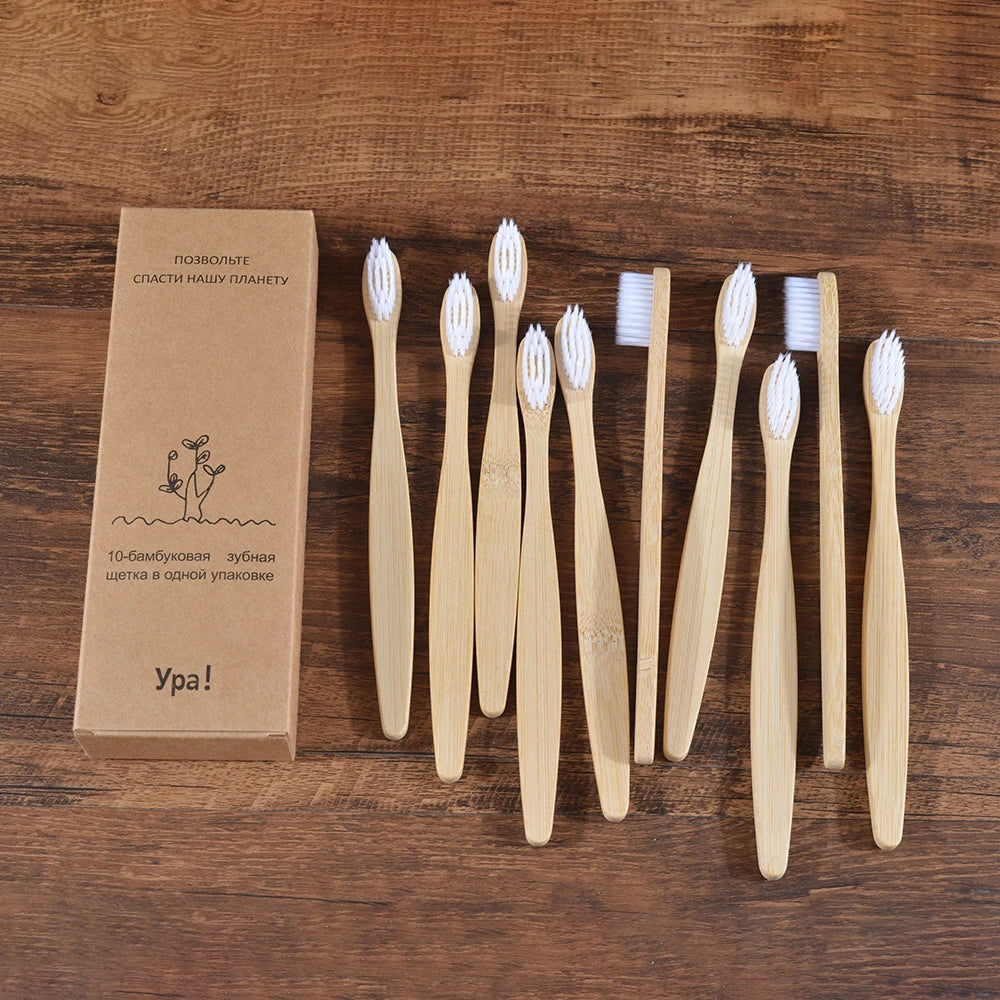Bamboo Toothbrush - 10 Piece
