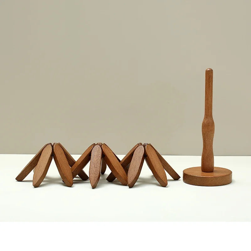 Artisanal Wooden Coasters Trivets Set