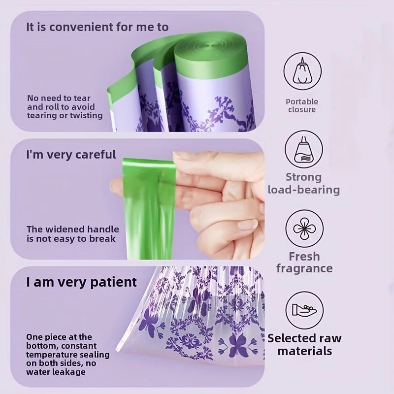 50pcs Large Capacity Lavender Drawstring Trash Bags