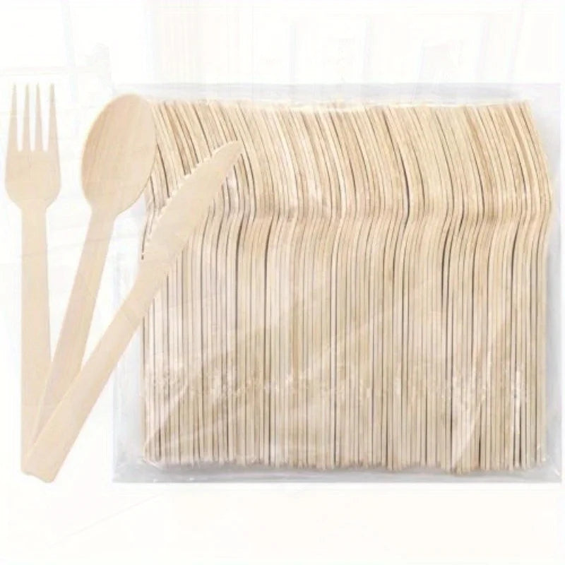 Natural Disposable Bamboo Tableware Set