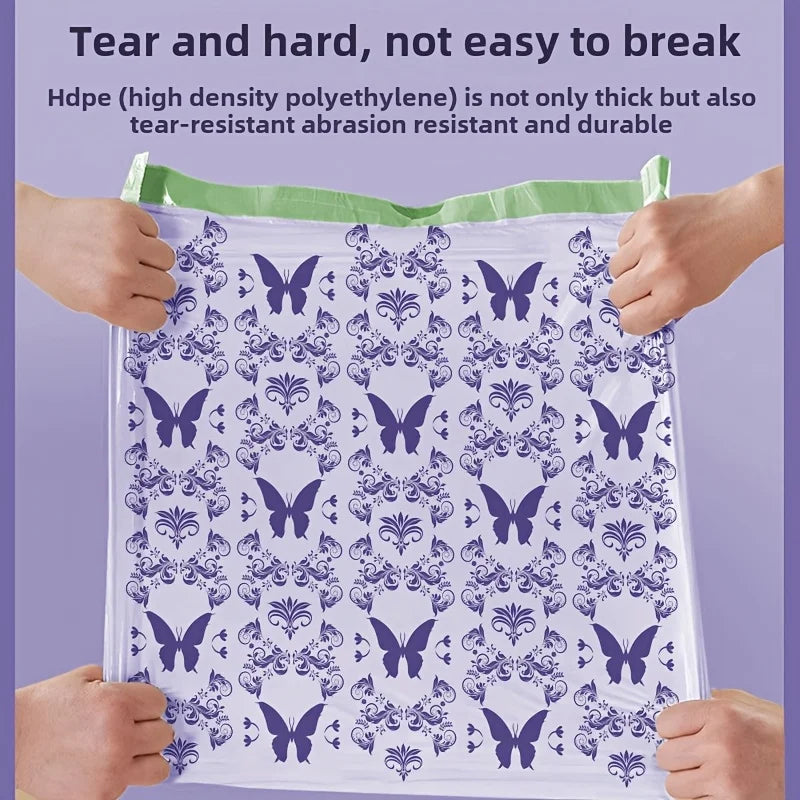50pcs Large Capacity Lavender Drawstring Trash Bags