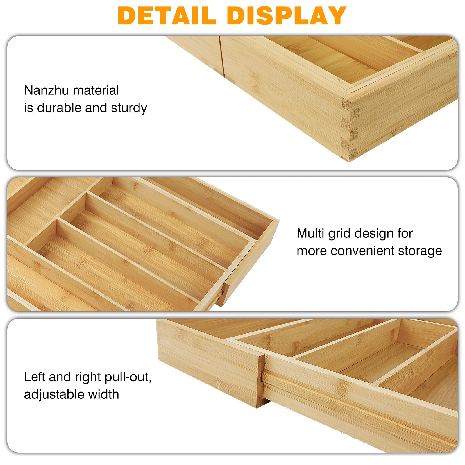 Bamboo extendable Kitchen Drawer
