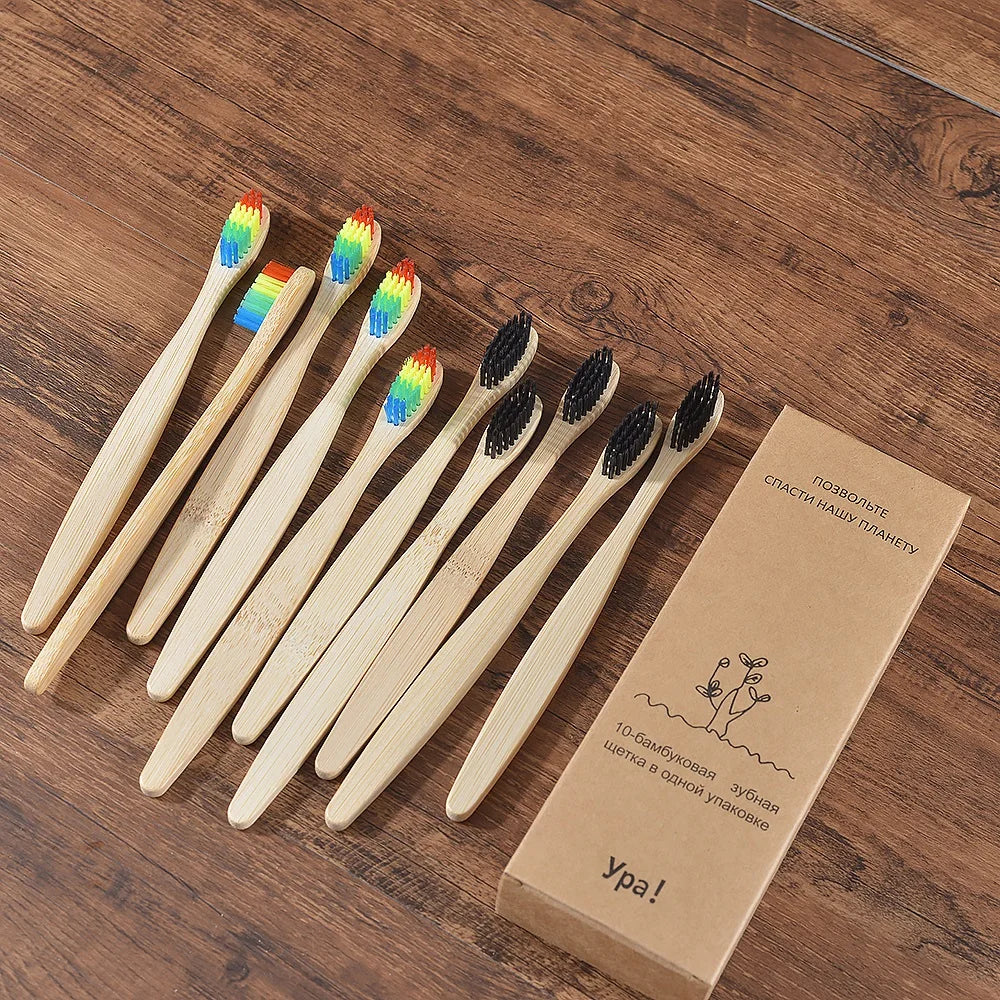 Bamboo Toothbrush - 10 Piece