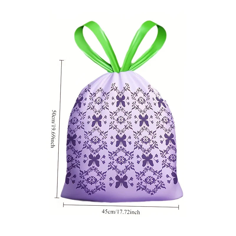 50pcs Large Capacity Lavender Drawstring Trash Bags