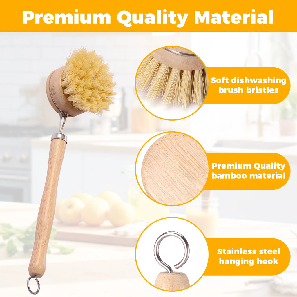 Bamboo Dish Brush Set