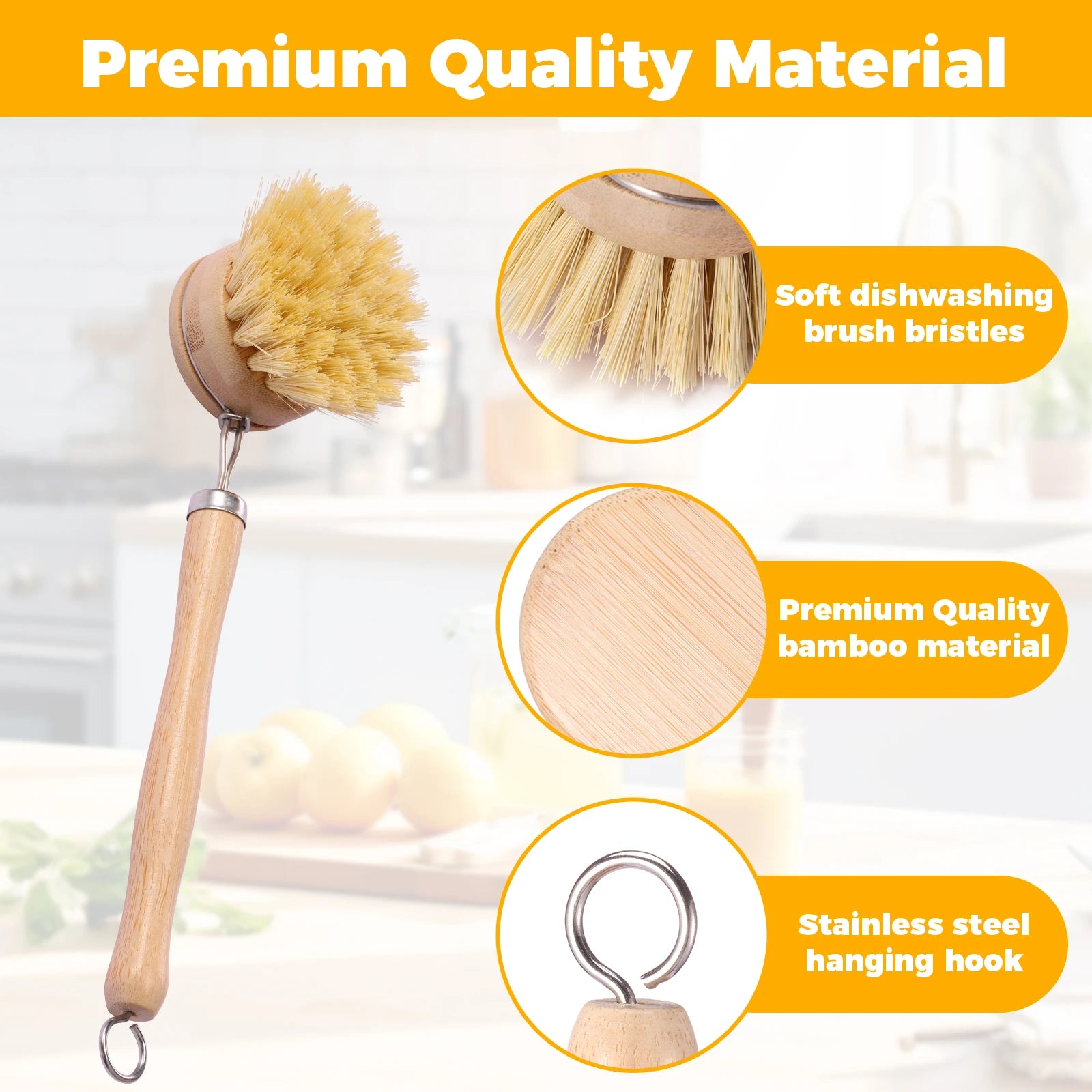Bamboo Dish Brush Set