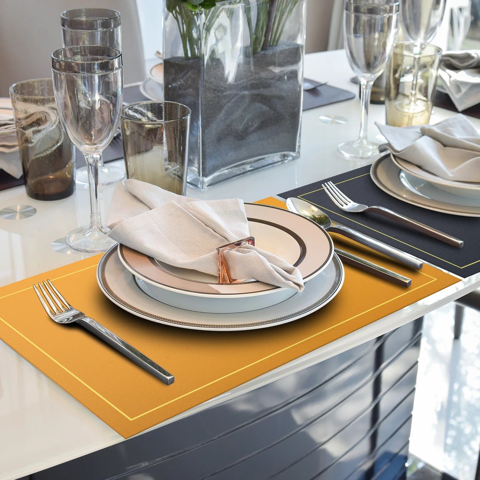 Leather Placemat & Coaster Set