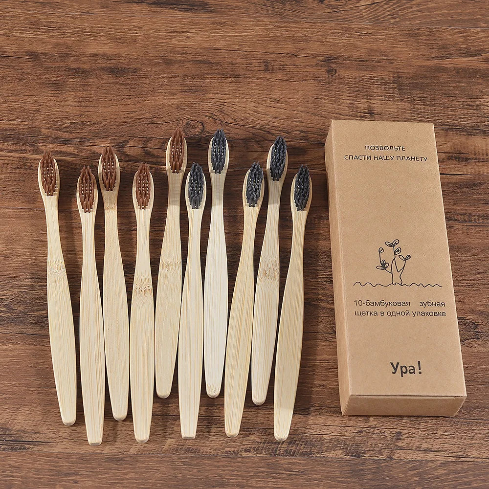 Bamboo Toothbrush - 10 Piece