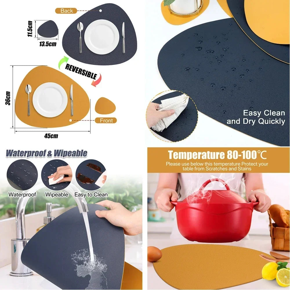 Leather Placemat & Coaster Set