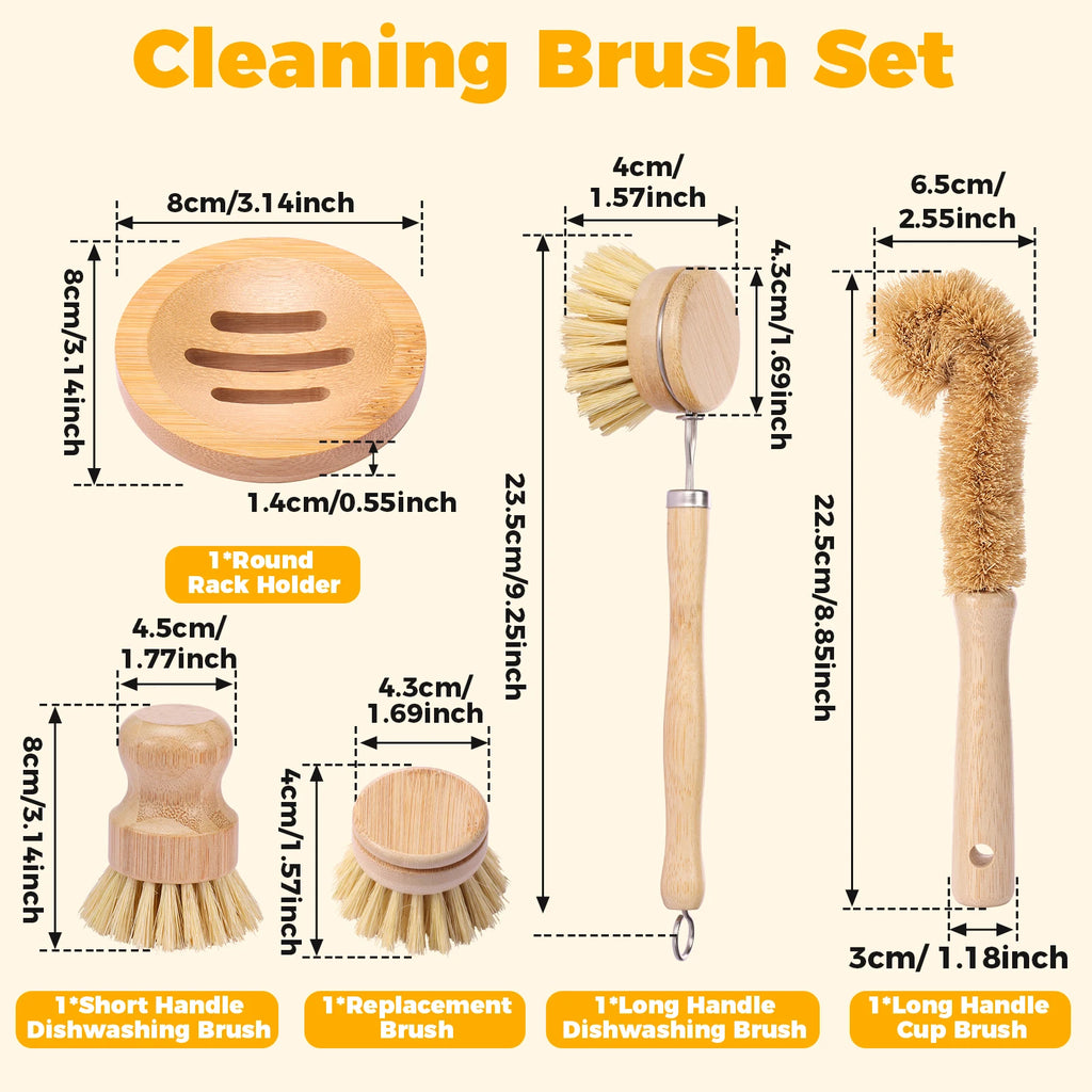 Bamboo Dish Brush Set