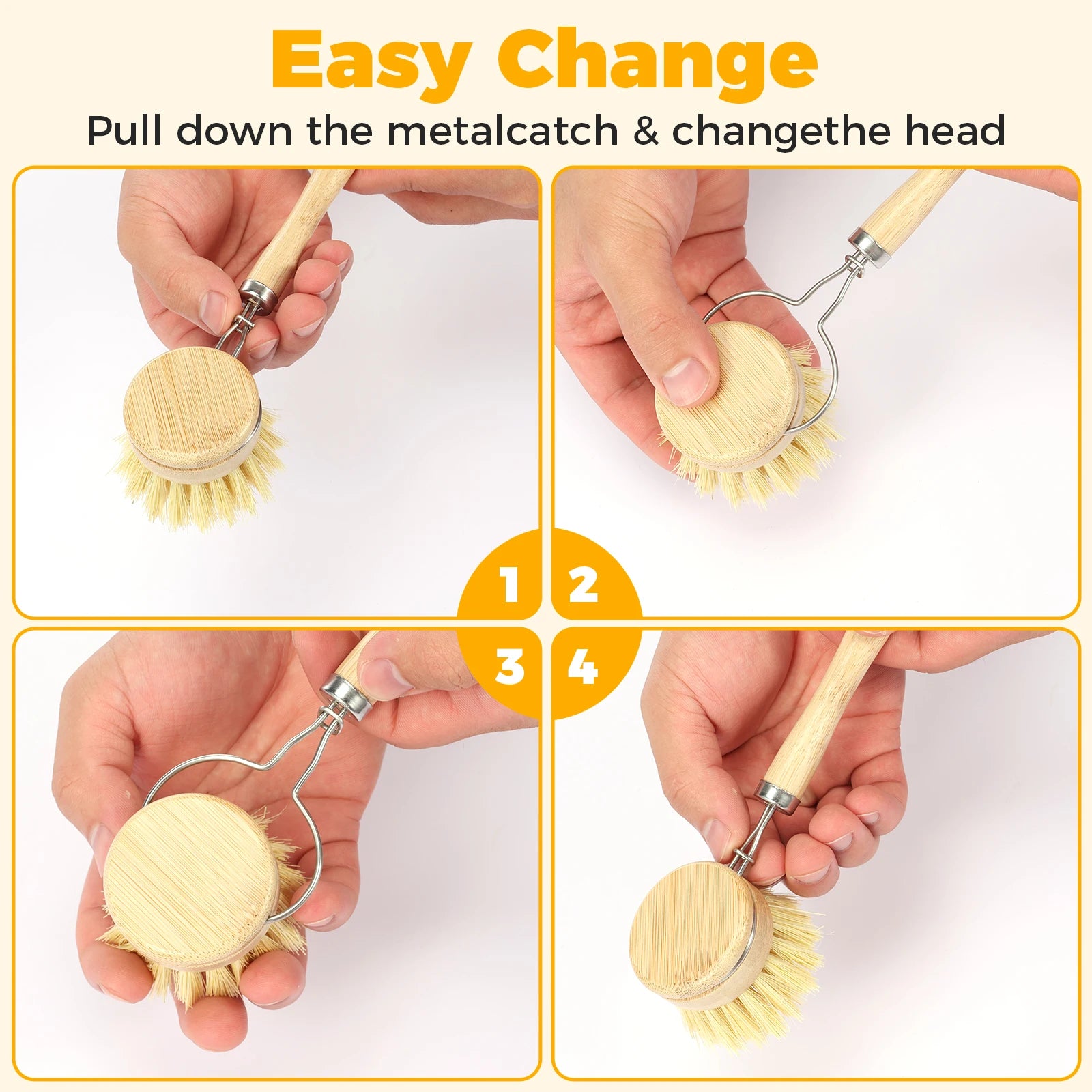 Bamboo Dish Brush Set