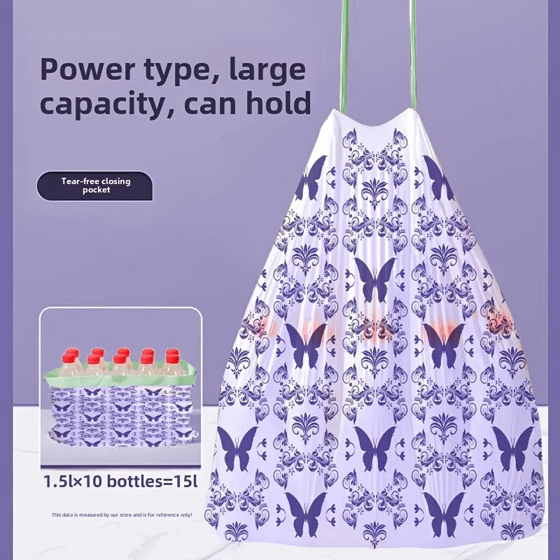 50pcs Large Capacity Lavender Drawstring Trash Bags
