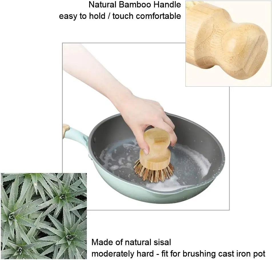 2pcs Bamboo Dish Scrub
