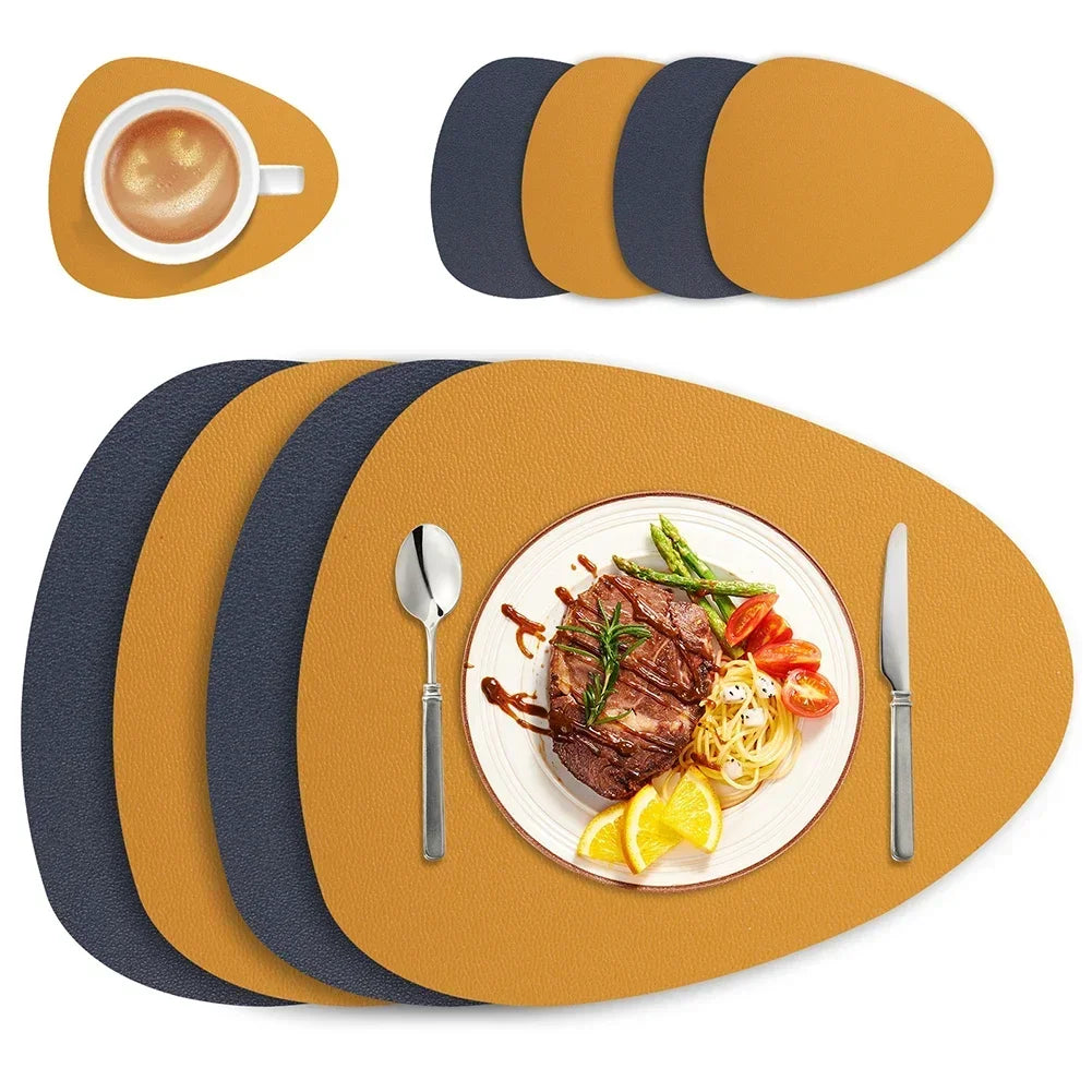 Leather Placemat & Coaster Set