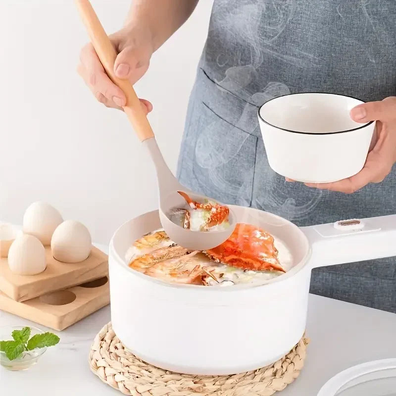 Multi-color Silicone Wooden Handle spoon Set