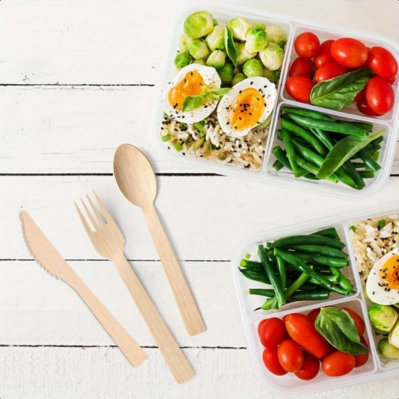Natural Disposable Bamboo Tableware Set
