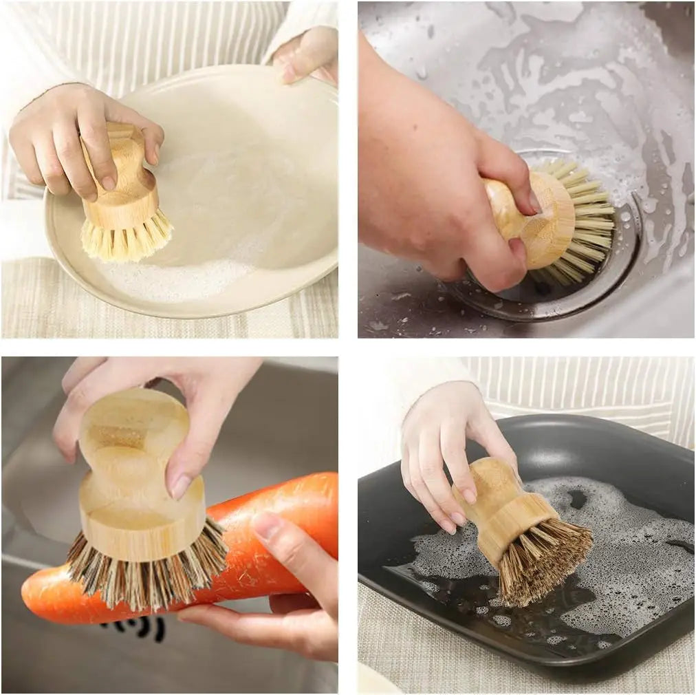 2pcs Bamboo Dish Scrub