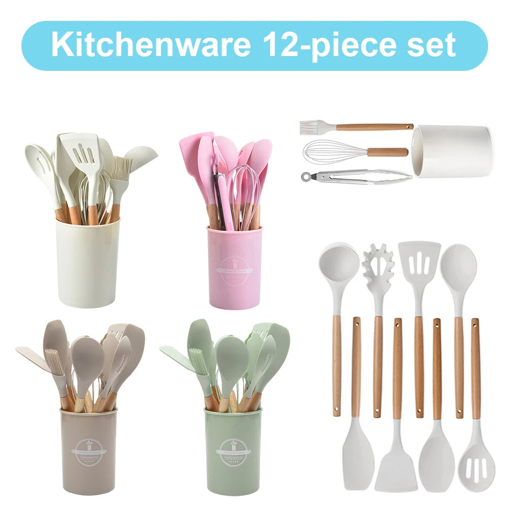 12PCS Silicone Kitchen Utensils Set