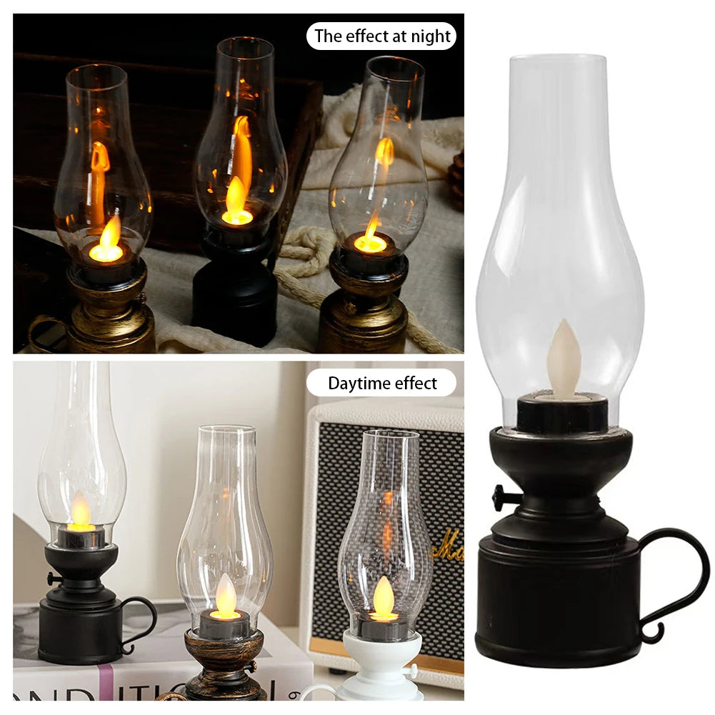 LED Vintage Kerosene Lamp Electronic Swing Candle