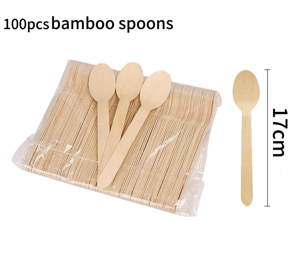 Natural Disposable Bamboo Tableware Set