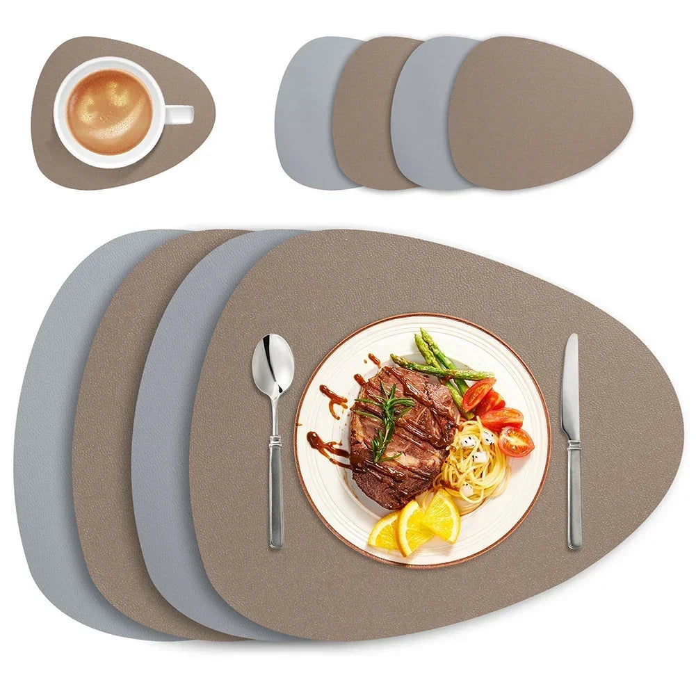 Leather Placemat & Coaster Set