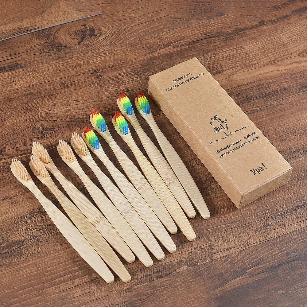 Bamboo Toothbrush - 10 Piece
