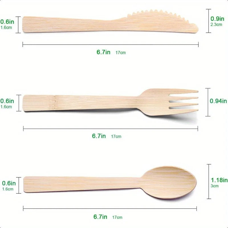 Natural Disposable Bamboo Tableware Set