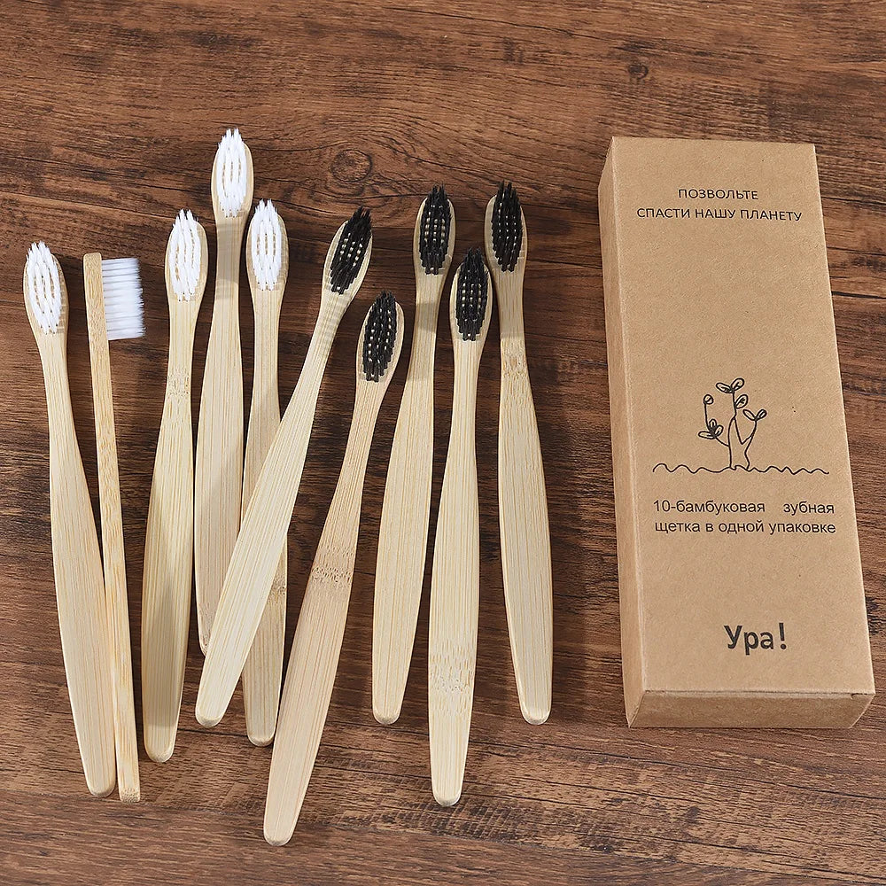 Bamboo Toothbrush - 10 Piece